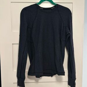 Lululemon It’s Rulu Run long sleeve, size 12, heathered navy color